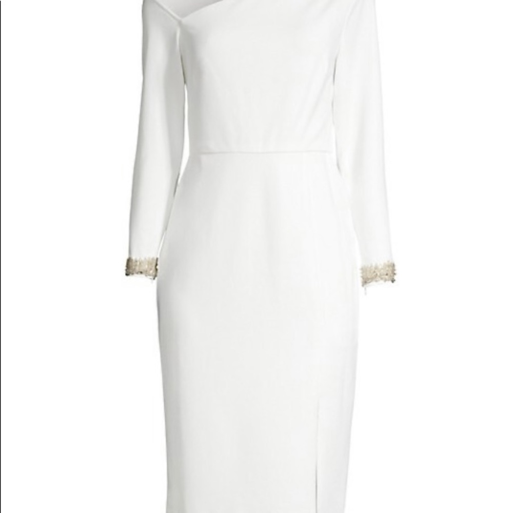 Aiden Mattix White Crepe Dress